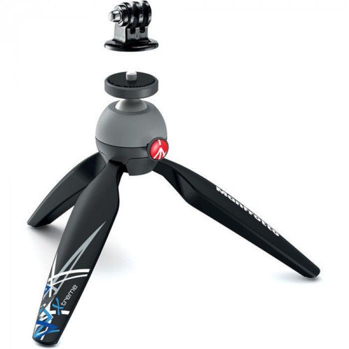 Manfrotto PIXI Xtreme Mini Tripod Black With Tripod Mount Adaptor For GoPro - QATAR4CAM